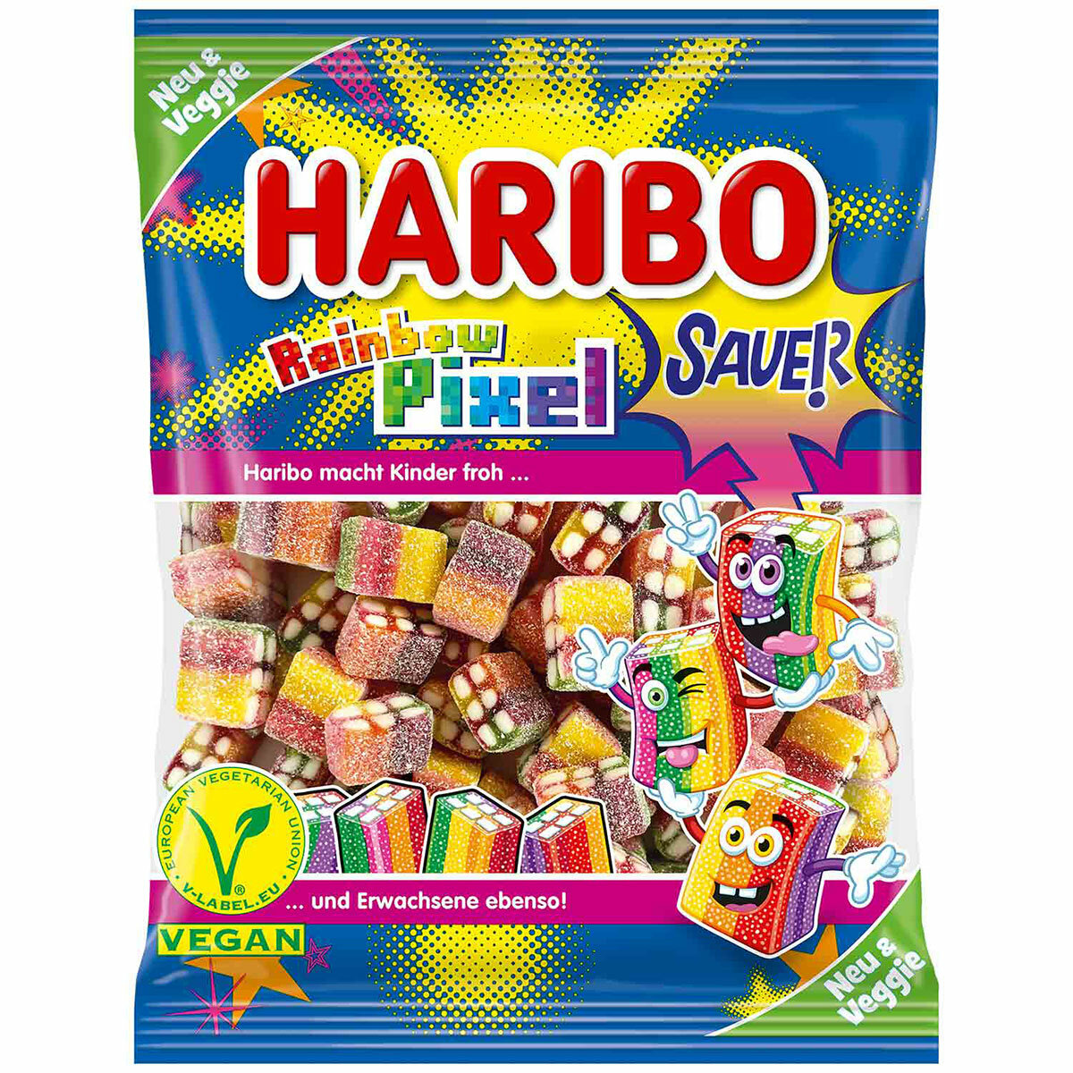 HARIBO - Bonbons gommeux Rainbow Pixel acide 150…
